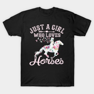 Just A Girl Who Loves Horses Horse Riding T-Shirt